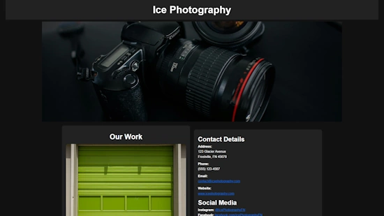 Fictional Photography Website