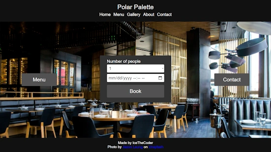 Fictional Polar Palette Restaurant Website