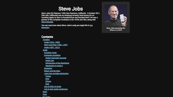 Steve Jobs Tribute Page